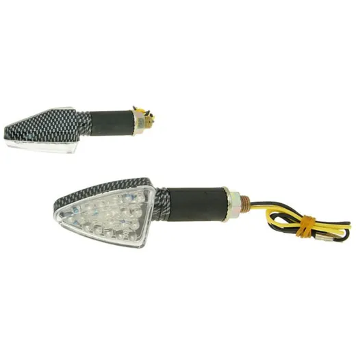 indicator light set M10 thread LED carbon look Mini, long version IP23253