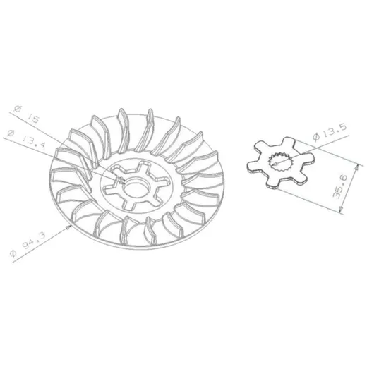 Keilriemenscheibe inkl. Sternscheibe für Minarelli IP32442_1