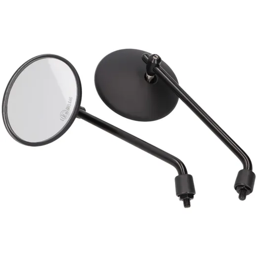 mirror set round aluminum black M8 220mm IP36899