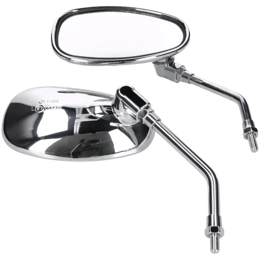 mirror set M8 thread chromed oval shape IP40392