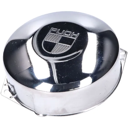 Limadeckel Lichtmaschinendeckel / Zündungsdeckel verchromt mit Puch-Logo für Puch Maxi IP44255