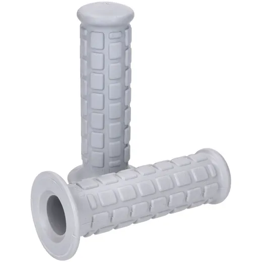 handlebar rubber grip set short, block design grey for automatic moped (22, 24mm) IP44352