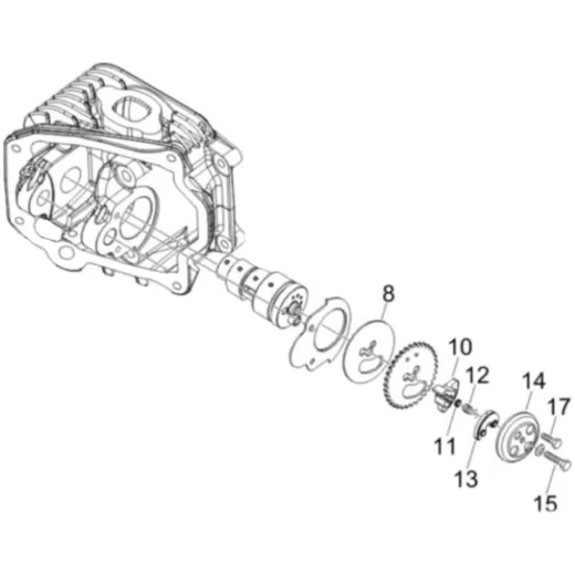 Dekompression Revisions Kit 8-teilig für Aprilia, Derbi, Gilera, Piaggio, Vespa 4T, 2V / 4V Euro3- 2005- Kit.PI.39378