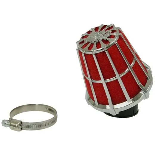 Lufi Luftfilter Malossi Red Filter E5 Racing Boxed 38mm 30° Gitter rot-Chrom M.047593K