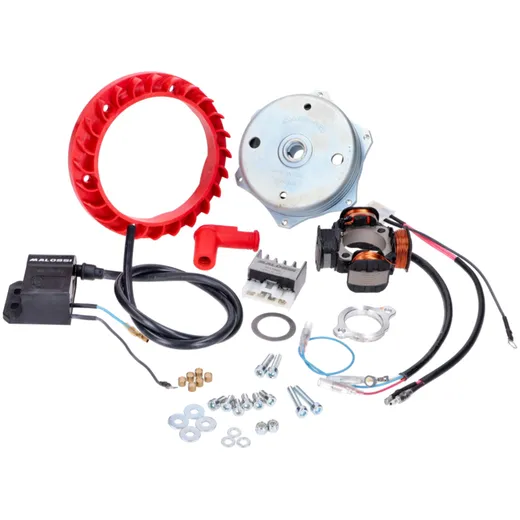 Ignition set Malossi Power Upgrade to 12V 90Watt 4 coils for Italjet Pack, Piaggio Bravo, Ciao, Grillo, Si, Superbravo moped M.5