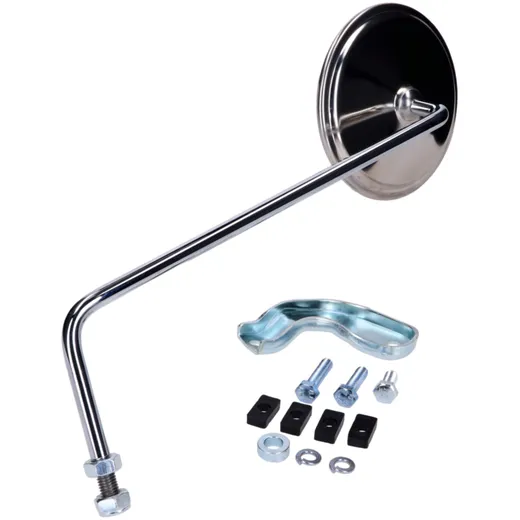 Mirror with holder round left stainless steel for Piaggio, V_1