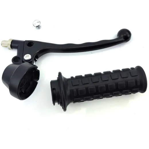 Throttle grip with brake lever and rubber grip black for Tomos A 3, 35, Zündapp, Kreidler, Hercules, Puch, DKW, KTM, Rixe, Sachs