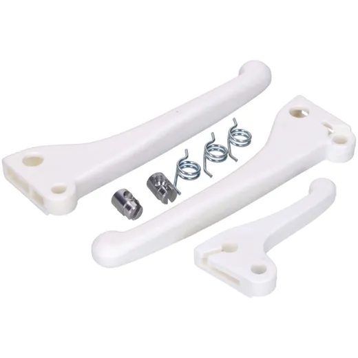 Hebel Set weiß mit Federn und Einstecknippel für Piaggio Ciao, SI, Garelli Moped MG00000903