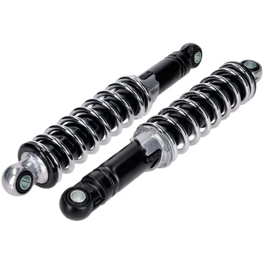 Shock absorber set black/chrome 260mm adjustable for Kreidler Flory, Zündapp, Hercules, Puch MG00002503