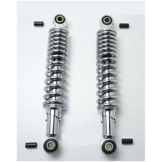 Shock absorber set chrome 310mm 5-way adjustable 10mm plastic adapter 8mm for Kreidler, Zündapp, Hercules, Puch MG00002565 Shock absorber set chrome 310mm 5-way adjustable 10mm plastic adapter 8mm for Kreidler, Zündapp, Hercules, Puch MG00002565