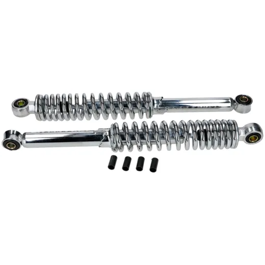 Shock absorber set chrome 360mm 5-way adjustable 10mm bushes_1