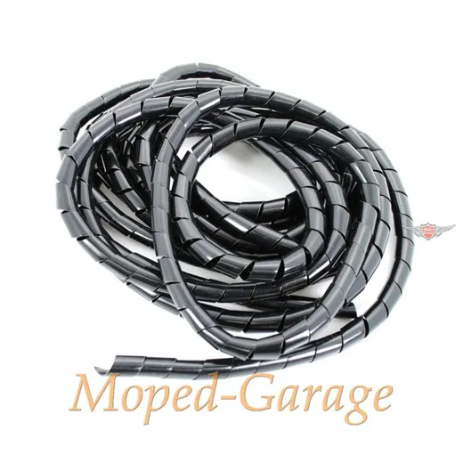 Spiralschlauch Kunststoff 8mm Schwarz 5 m für Zündapp, Kreidler, Hercules, Puch, DKW, KTM, NSU, Simson, Mofa, Moped, Mokick, Mot