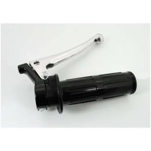 Throttle grip fitting aluminum black with brake lever polished for Hercules, Zündapp, Kreidler, Puch, DKW, KTM, Rixe MG00007716