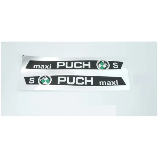 Tankaufkleber Satz 2 Stück Farben Silber Schwarz Weiß Grün für Puch Maxi S MG00008303