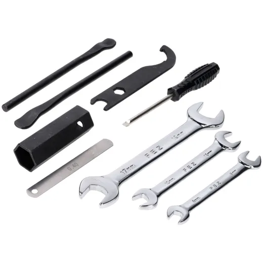 On-board tool set 2 tire levers 0.40mm feeler gauge open-end wrench 8/9mm 10/13mm 17/19mm for Zündapp, Kreidler, Hercules Prima