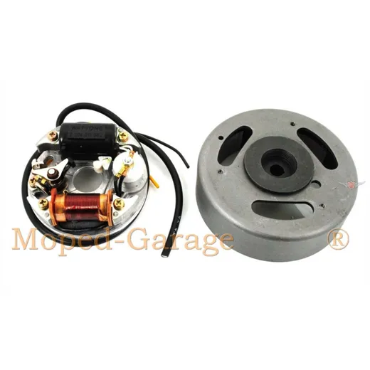Ignition complete 103mm pole wheel 80mm base plate for Zündapp, automatic moped type 444 MG00041201 Ignition complete 103mm pole wheel 80mm base plate for Zündapp, automatic moped type 444 MG00041201