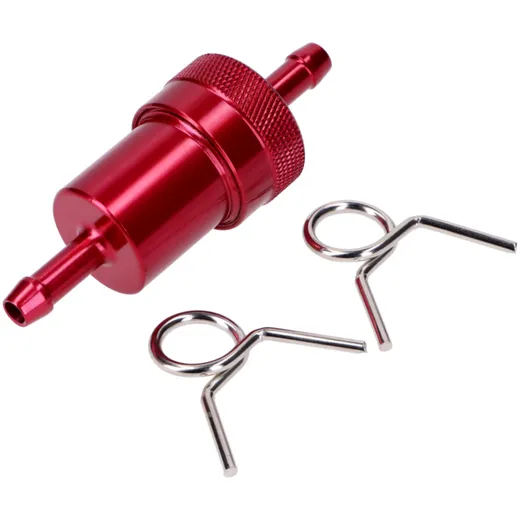 Benzinfilter Aluminium rot 7mm 77mm für Zündapp, Kreidler, H_1