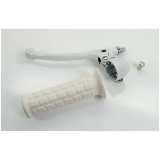 Brake lever complete white with brake lever and rubber grip for Tomos A 3, 35, Zündapp, Kreidler, Hercules, Puch, DKW, KTM, Rixe