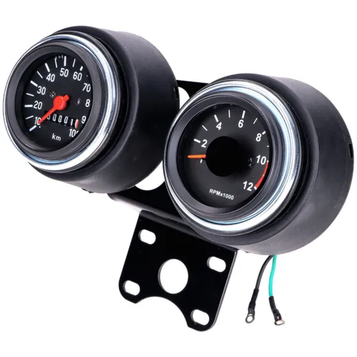 Dashboard / cockpit with speedometer and rev counter 60mm for Zündapp KS, GTS, C 50 Sport, Puch M50 MG00081110 Dashboard / cockpit with speedometer and rev counter 60mm for Zündapp KS, GTS, C 50 Sport, Puch M50 MG00081110