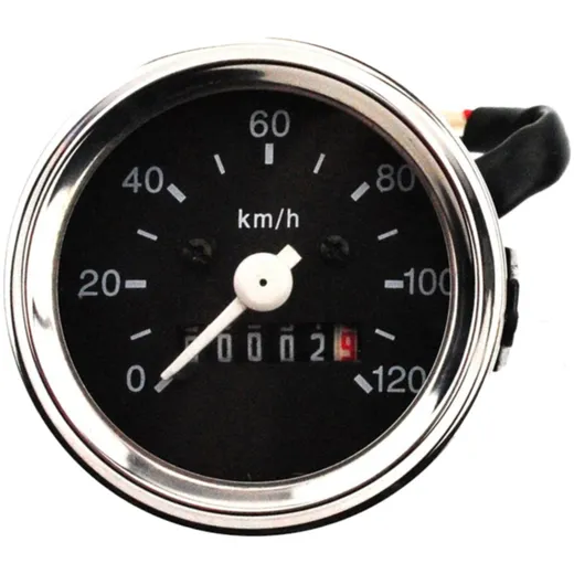 Speedometer 60mm chrome ring 120km/h for Kreidler, Puch Maxi, Sachs, Zündapp MG00081391 Speedometer 60mm chrome ring 120km/h for Kreidler, Puch Maxi, Sachs, Zündapp MG00081391