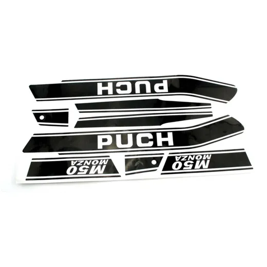 Aufkleber Satz 5 Stück Schwarz/Weiß für Puch M 50 Monza Mokick MG00083176