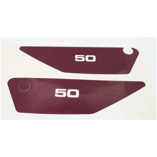 Aufkleber Satz Seitendeckel 50 violett für Yamaha FS1 1J5, RD 50 MG00083264 Aufkleber Satz Seitendeckel 50 violett für Yamaha FS1 1J5, RD 50 MG00083264