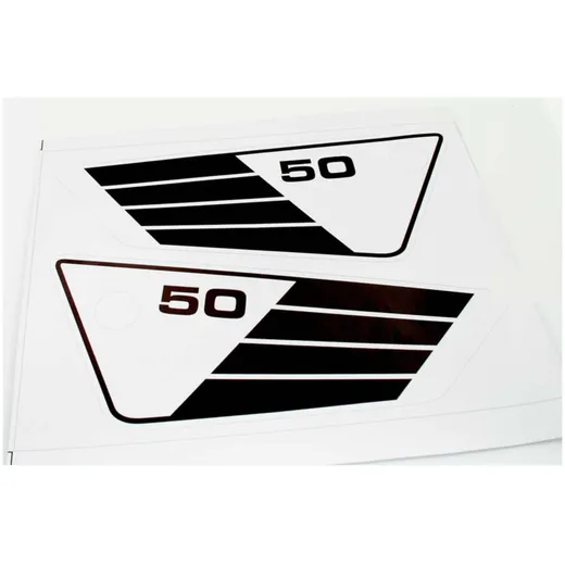 Aufkleber Satz Seitendeckel 50 weiß schwarz für Yamaha FS1 3E9, RD 50 MG00083269