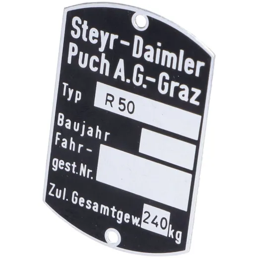 Nameplate blank 60 x 40mm for Puch, R 50 MG00083279_1