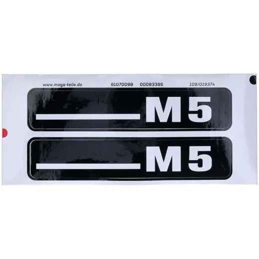 Aufkleber Satz MOGA 21x105mm Trittbrett Seitendeckel für Hercules M5 Mofa MG00083386