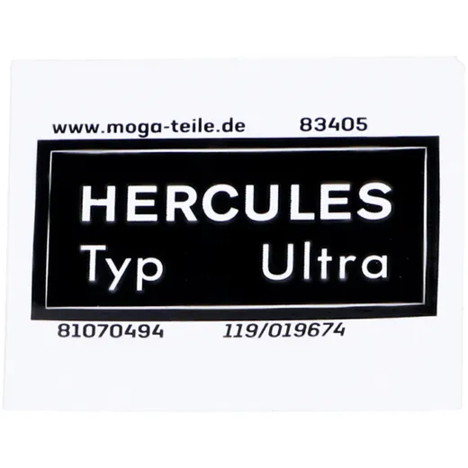 Rahmen Aufkleber MOGA Breit ca. 40mm Hoch 19mm für Hercules K 50 Typ Ultra MG00083405