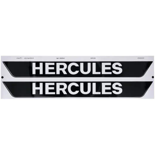 Aufkleber Tank MOGA 2 Stück Breit 327mm Hoch 38mm schwarz glänzend mit weisser Schrift für Hercules M 3, 4, 5, Prima, Optima MG0