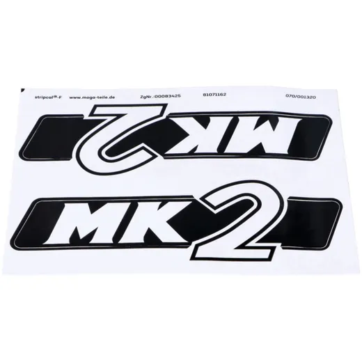Aufkleber Satz MOGA 2 Stück 135mm x 47mm für Hercules MK MG00083425