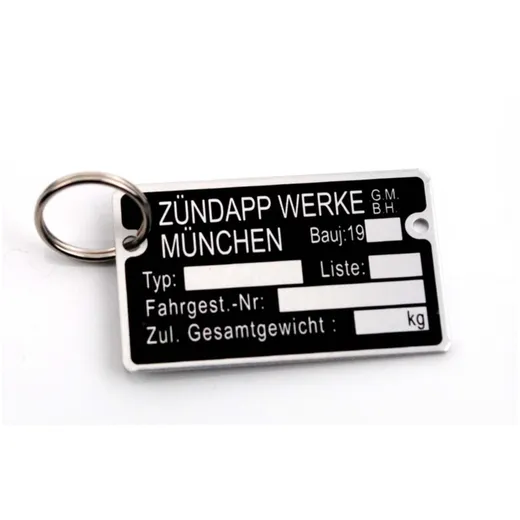 Key fob MOGA sheet metal 40x24mm 1mm thickness for Zündapp MG00083449 Key fob MOGA sheet metal 40x24mm 1mm thickness for Zündapp MG00083449