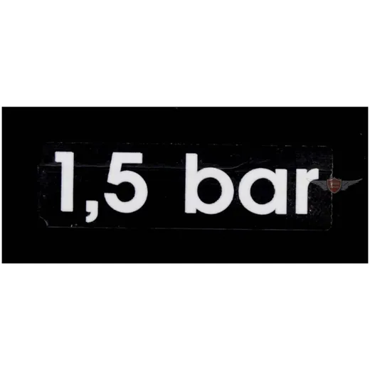 Aufkleber 1,5 bar Schwarz Weiß für Hercules, K 125 BW V1, V2 MG00083458