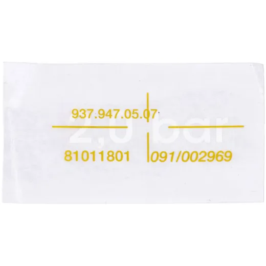 Aufkleber 2,0 bar Schwarz für Hercules, K 125 BW V1, V2 MG00083459