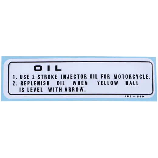Aufkleber Zweitakt Öl 22x75mm für Honda MT, MB 5, 8, 50, 80 MG00083463