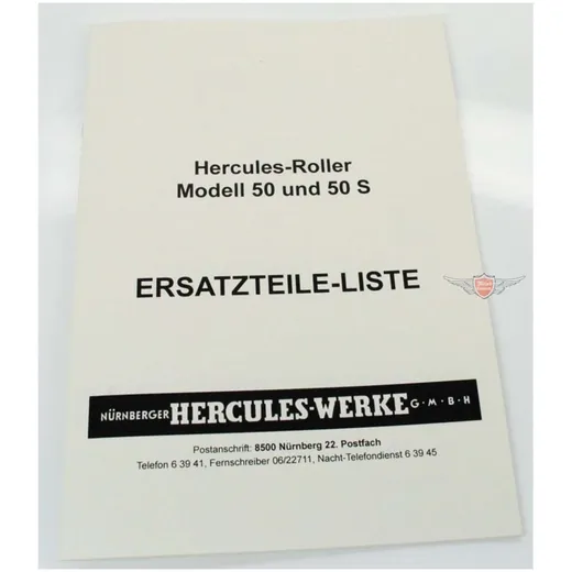 Spare parts list parts catalog issue 1963 for Hercules scooter R 50 RS S MG00086197