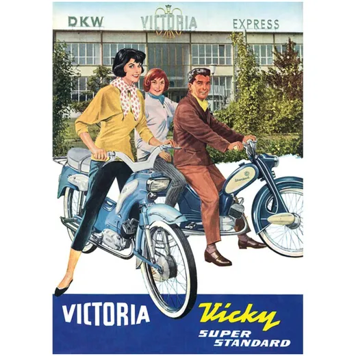 Werbeplakat Nachdruck 42cm 29cm für Victoria (DKW Express), Vicky Standard, Super Luxus MG00086473