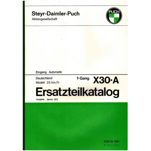 Spare parts catalog 55 pages DIN A4 for Puch X 30-A MG00086537