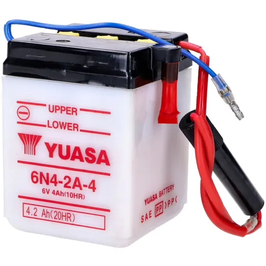 Battery Yuasa 6N4-2A-4 6V 4Ah empty without acid pack with fuse holder MGL-00004297 Battery Yuasa 6N4-2A-4 6V 4Ah empty without acid pack with fuse holder MGL-00004297