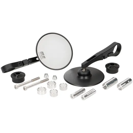 mirror set MOTO NOSTRA 1409 aluminum CNC 95mm round handlebar ends matte black MN1409BK