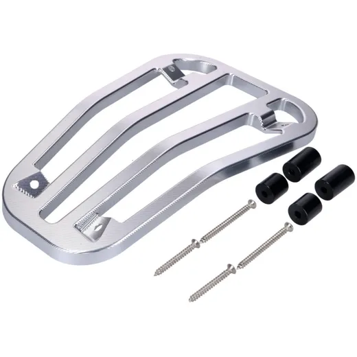 Top Case Träger / Gepäckträger Durchstieg Moto Nostra, silbern, CNC für Vespa Primavera 50-150ccm, Sprint 50-150ccm MN4806MS