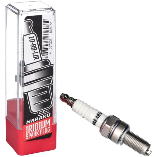 Zündkerze Naraku Iridium 10-R8-LIR (CR8EIX) mit schraubbaren Kerzenstecker Anschluss NK10-R8-LIR