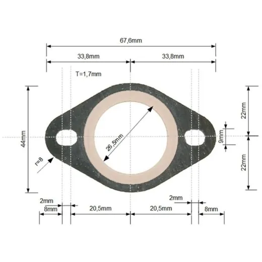 exhaust gasket for Derbi EBE / EBS NK150.24_1