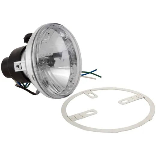 Headlight Unit clear glass Ø 115 mm for Vespa 50 SS, 90 SS, 125 PV, ET3, Super, 150 Super 46926