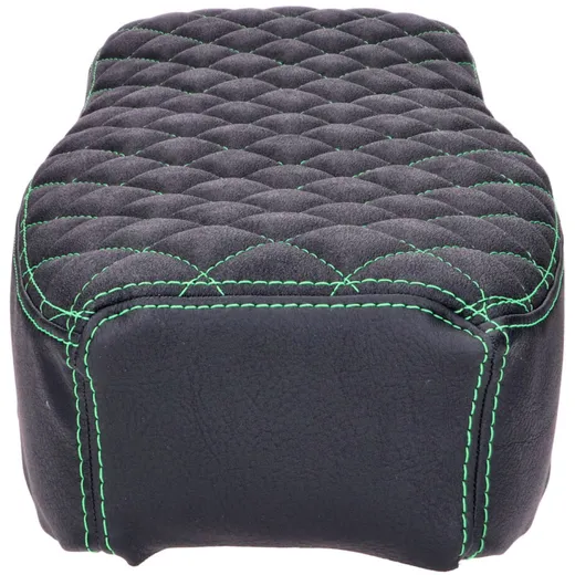 seat cover Schmitt diamond quilted, black / green for Simson_3