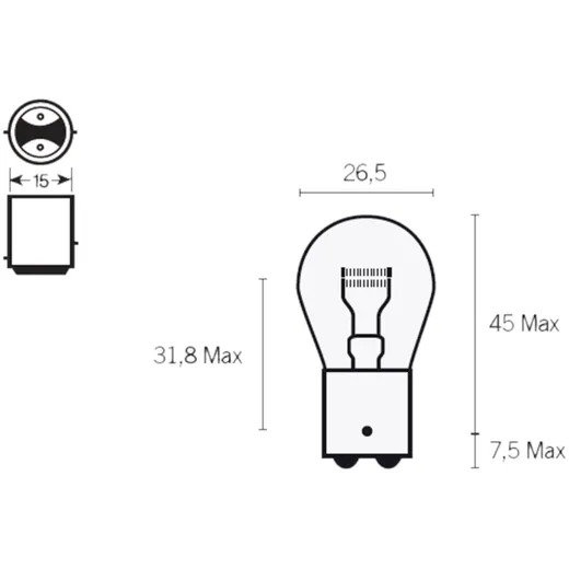 Glühlampe Zweifaden P21/5W BAY15d 12V 21/5W VC11285_1
