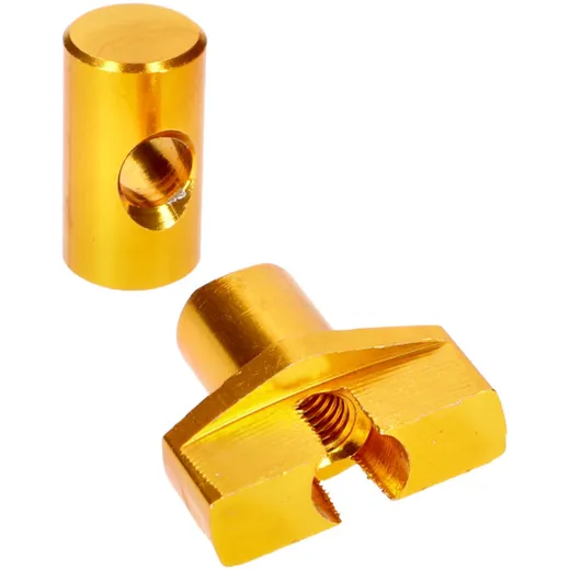 Bremsseil Bremszug Einsteller Set M6 Aluminium gold - universal VC20691