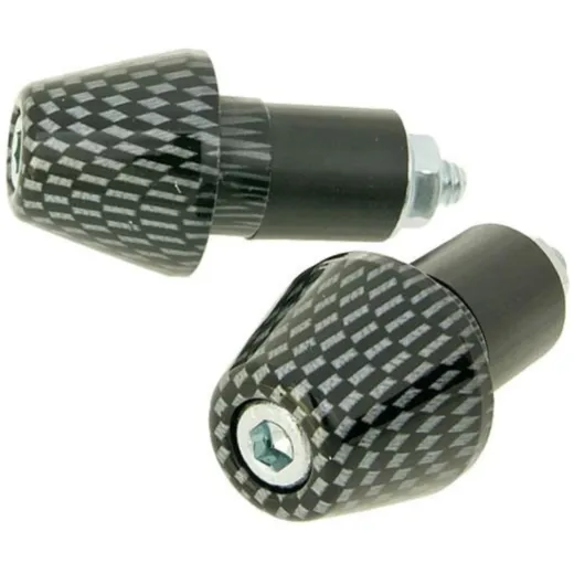 handlebar vibration dampers / bar ends short 17.5mm - carbon look VC21108