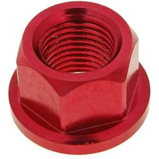 front wheel lock / axle nut aluminum red anodized M12x1.75 VC21205